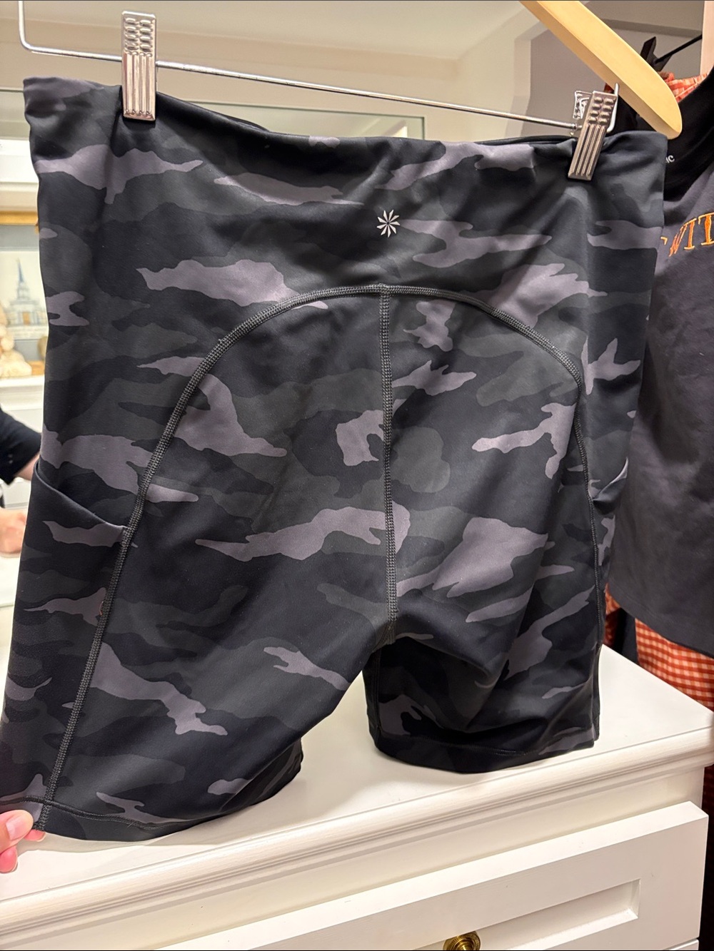Athleta Women's Black & Gray Camo Athletic Bike Shorts
